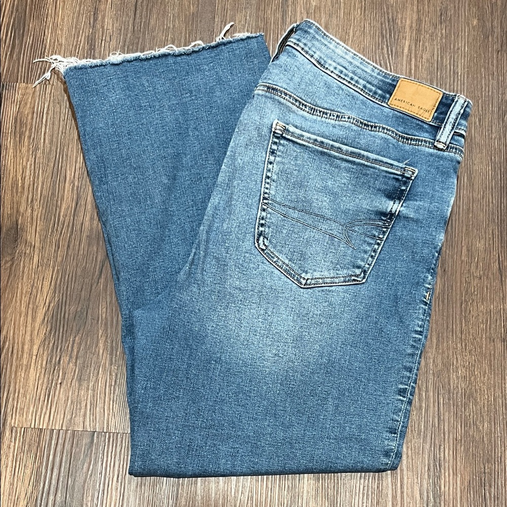 American Eagle High Rise Kick Boot Crop 16
